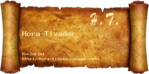 Hora Tivadar névjegykártya